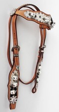 Show Tack Bridle Horse Western Leather Rodeo Headstall 8550H