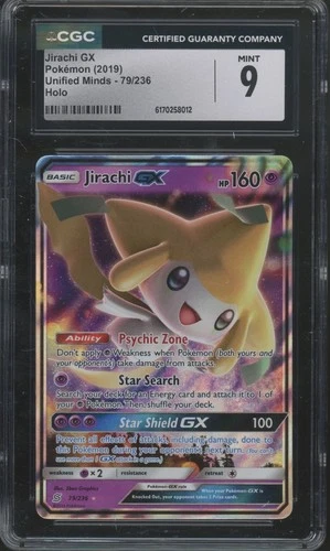 2019 Pokémon Unified Minds Holo #79 Jirachi GX Mint CGC 9