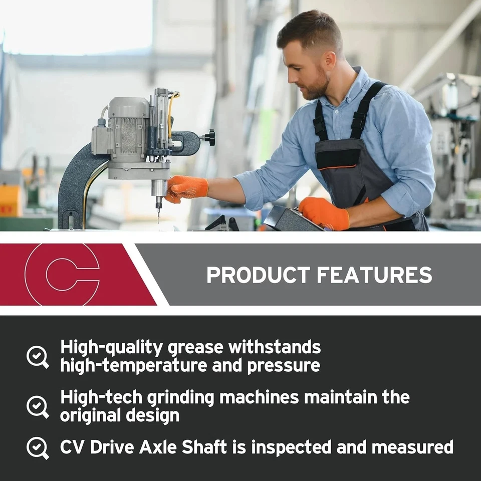 Eje de transmisión delantero izquierdo CV negro para Jeep Commander y Grand Cherokee Foto 4 de 4