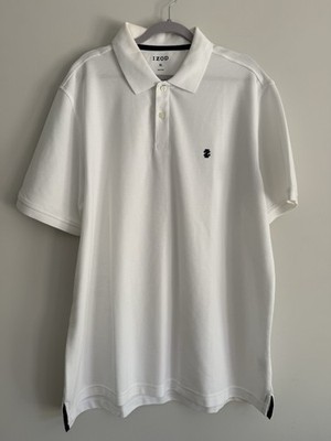 IZOD Advantage Performance Polo Shirt Mens XL White Moisture Wicking Stretch