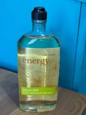 BATH & BODY WORKS AROMATHERAPY ENERGY LEMON ZEST BODY WASH & FOAM BATH 10 OZ