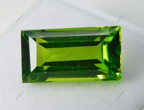 Piedra preciosa suelta natural corte baguette 10,20 quilates peridoto verde impecable certificado - Imagen 5 de 6
