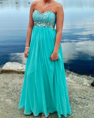 turquoise blue prom dress