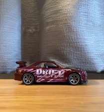 Hot Wheels Nissan Skyline GTR R34 Road Trippin Custom Real Rider Rubber Tyres