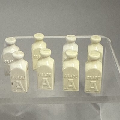 MERRY MILKMAN GAME PARTS COMPLETE YOUR GAME Hassenfeld Bros 8 Milk Bottles