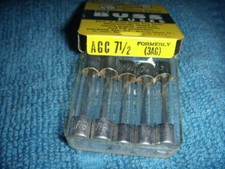 5 NEW AGC 7-1/2 3 AG  FUSES GLASS Fuse BUSS Bussmann ORG TIN