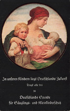 Donación de Alemania para la protección de bebés y niños pequeños postal AK