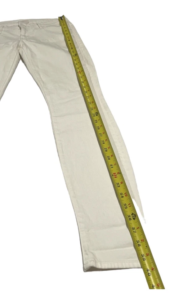 Pantalones de mezclilla ajustados Mother The Looker Mirror para mujer talla 26 en blanco tiro medio elásticos Foto 4 de 4