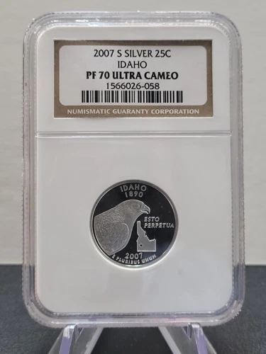 SILVER NGC Proof PF 70 Ultra Cameo 2007-s Idaho U.S. State Quarter