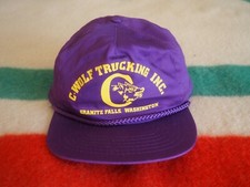 VTG Wolf Trucking Trucker Purple Nylon Snapback Adjustable OSFA Hat Cap EUC