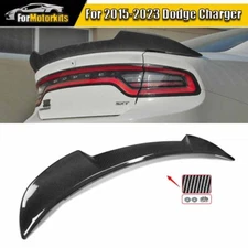 For 2015-22 Dodge Charger V2 Style Rear Trunk Spoiler Wing Lip Carbon Look ABS
