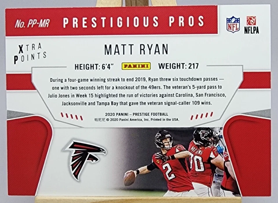 Matt Ryan 2020 Panini Prestige Prestigious Pros Xtra Points Orange /25 #PP-MR - Image 2 of 3
