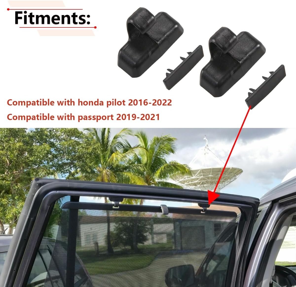 RLB-HILON 2PCS Window Shade Hook Compatible with Honda Pilot 2016 to 2022, for