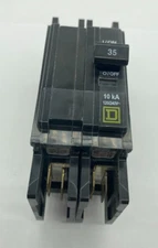 Square D QOU235B HVAC Circuit Breaker 2 Pole 35 Amp 120 240V AC Type QOU  Yellow