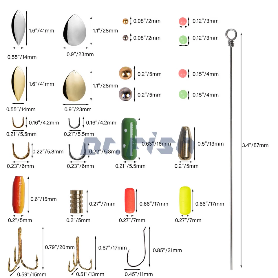Kit de fabricación de señuelos de pesca 200 piezas DTY cebo giratorio en línea/plataforma de billetera/plataforma pompano Foto 2 de 4