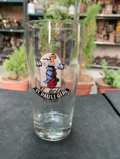 Old Vintage Handcrafted Clear Glass St. Pauli Girl Beer Glass Made In Germany