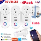 2 USB Wifi Smart Power AU Plug Socket Outlet Switch APP Voice For Alexa Google