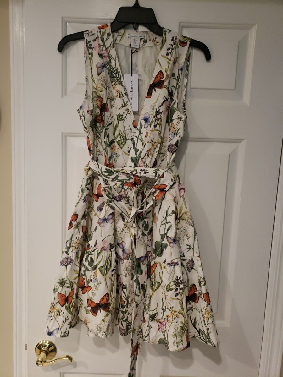 christian clothing lines dresses NWT CHRISTIAN LACROIX Linen Wrap Dress Sz S