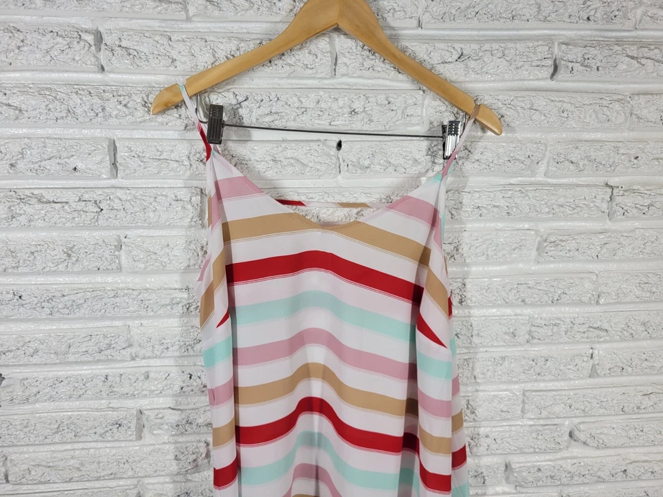 Maurices Womens Top 1 1X Plus Camisole Red Stripe Lightweight Sheer Polyester - Image 3 of 4