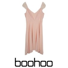 NWT Blush Chiffon Lace Midi Skater Dress, 12