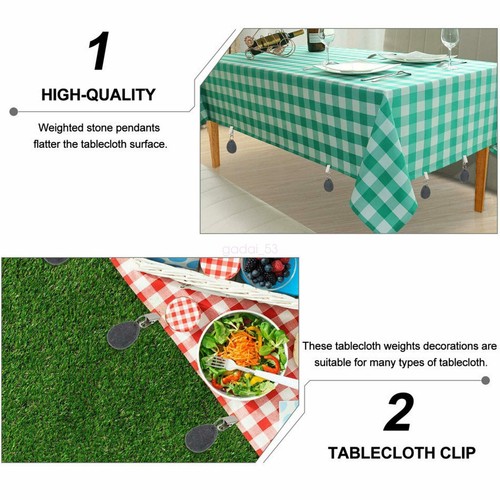 5PCS AU Tablecloth Weights Cover Metal Clip Pendant Stone Hangers Table Clips - Picture 8 of 15