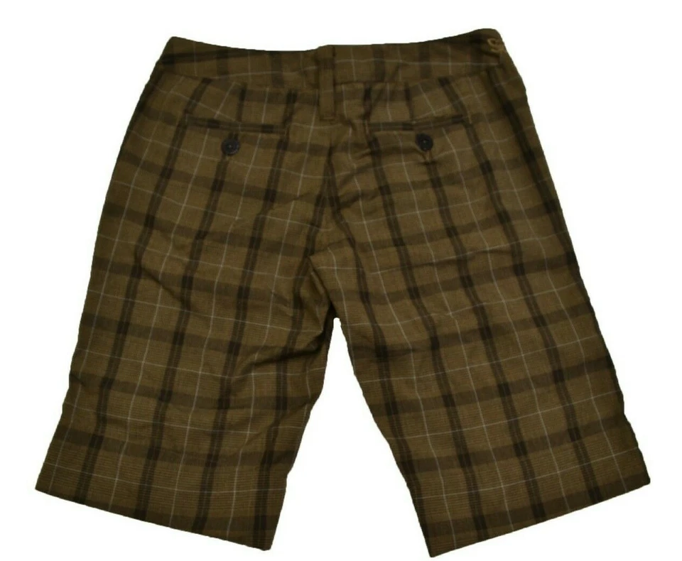 Ezekiel JANINA Chocolate Plaid Casual Long Walkshorts Junior's Bermuda Shorts - Image 2 of 2