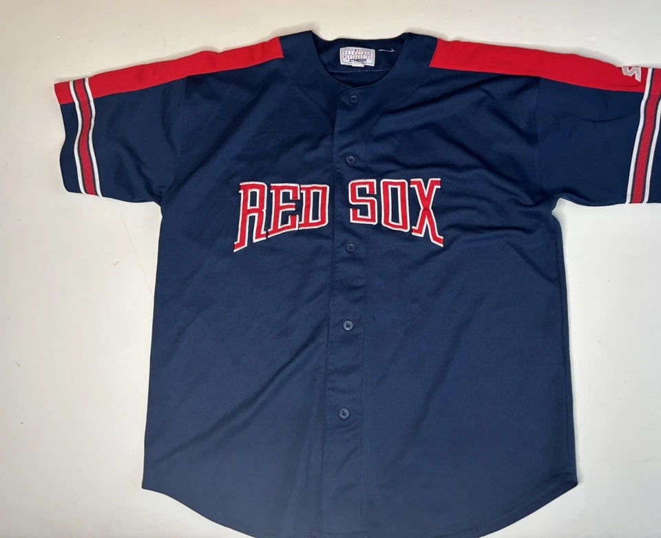 Camiseta deportiva vintage Starter Nomar Garciaparra Boston Red Sox para hombre XXL abotonada EE. UU. Foto 2 de 4