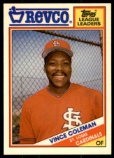 1988 TOPPS REVCO LEAGUE LEADERS - #3 VINCE COLEMAN ST. LOUIS CARDINALS