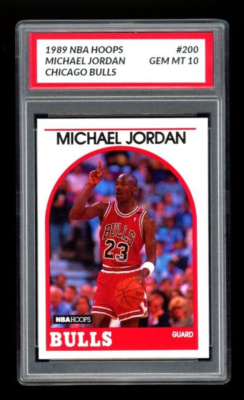 GRADED GEM MT 10 1989-90 Hoops MICHAEL JORDAN #200 CHICAGO BULLS