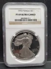1993-P American Proof Silver Eagle NGC PF69 Ultra Cameo