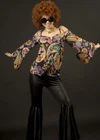 70s Fancy Dress Ladies Black Hippy Costume