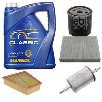 FEBI BILSTEIN Inspektionspaket 5L MANNOL Classic 10W-40 für VW Polo 9N_ 1.4 16V