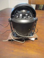 Vintage Airguide marine navigation compass liquid filled works great black