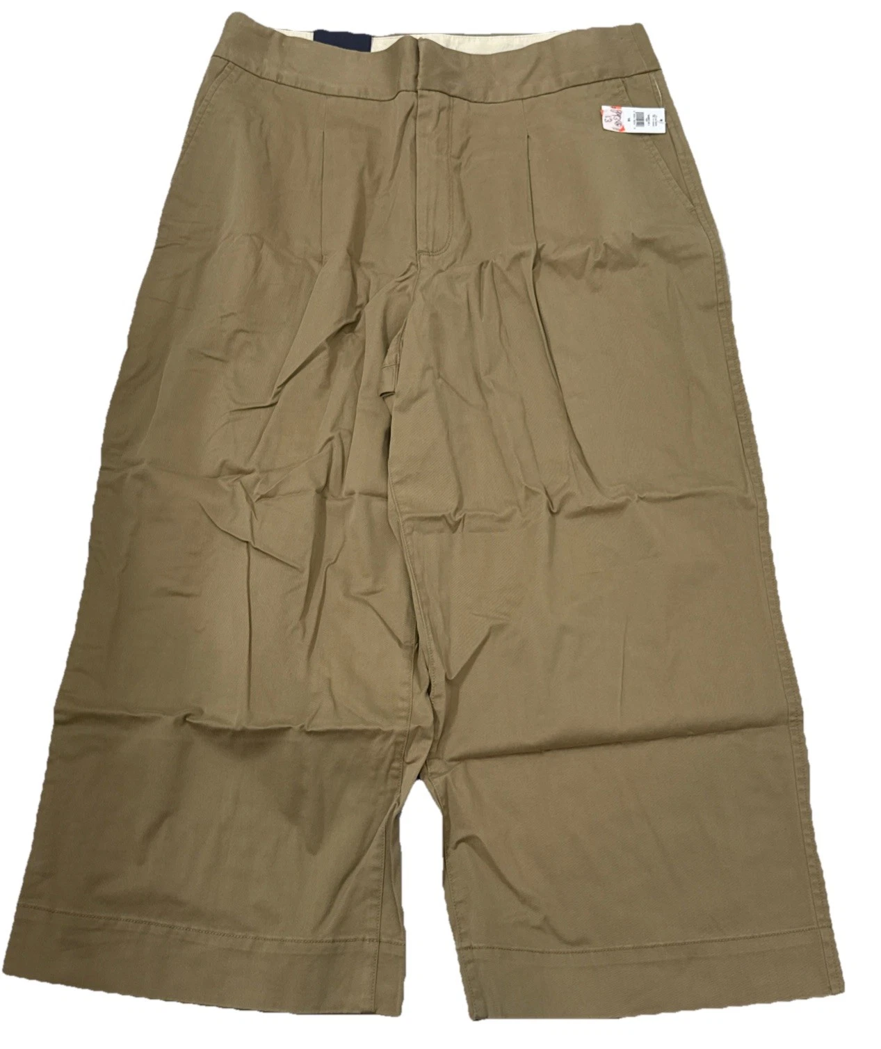 GAP Size 16 High Rise Stretch Pleated Ankle Khaki Wide Leg STREETWEAR NEW