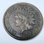 1890 Indian Head One Cent Penny Very Fine Details #5695