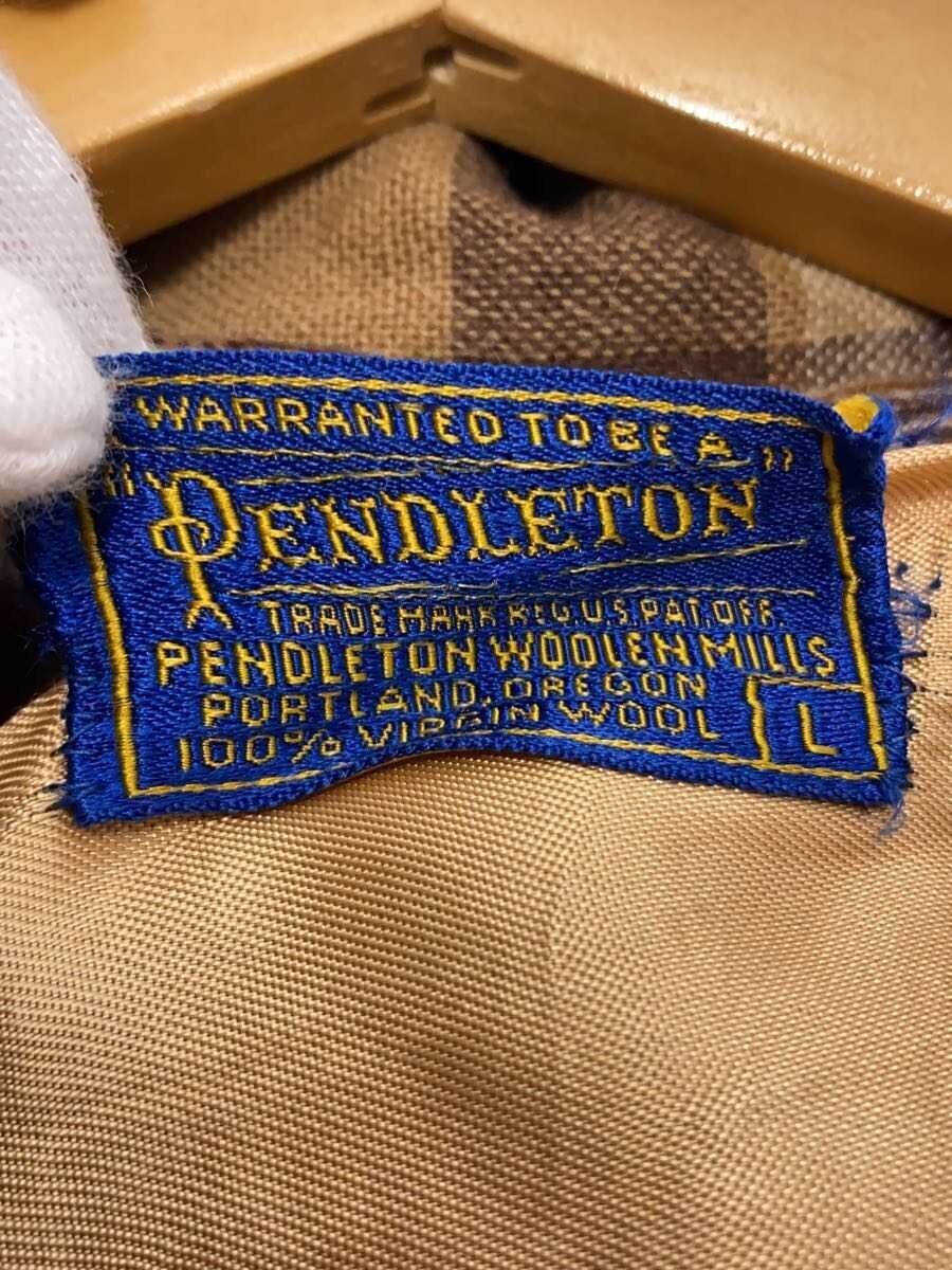 Pendleton Wool Check Jacket L Beige Wool Button 5… - image 3