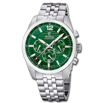 Festina Herrenuhr Timeless Chronograph Armbanduhr Edelstahl silber UF20742/2