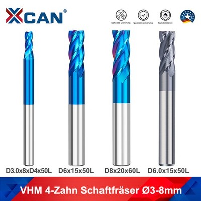 VHM Schaftfräser 4 Zähne Ø3-8mm Hartmetall Schaftfräser Beschichtung CNC Fräser