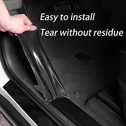 Car Door Edge Guards Door Sill Protector 5D Carbon Fiber 2.7In x 33Ft Black - Picture 5 of 7