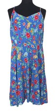 Old Navy Y2K Dress Blue Floral Vacation Resort Hawaiian Garden Party Size XL
