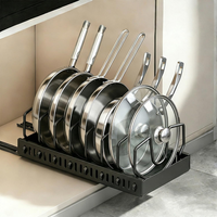 Topfdeckelhalter, Kohlenstoffstahl Deckelhalter, Klebe Pfannen Organizer Mit Sch