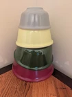 Vintage Hazel Atlas Set Of 4 Colorful Nesting Mixing Bowls Heavy