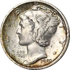 1920-S Mercury Dime - WHIZZED