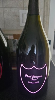 1Dom Perignon Rose Empty Bottle 1.50 Lt Magnum Old Logo Vintage 2000 Luminous