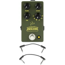 JHS Muffuletta 6-way Fuzz Pedal with EBS Patch Cables - Army Green