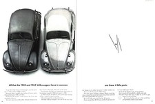 1965 VOLKSWAGEN BEETLE Genuine Vintage 2-PAGE Print Ad Car 14" x 20" VW BUG