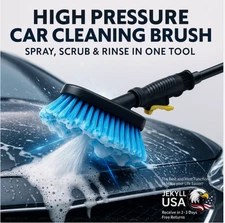 High Pressure Car Wash Brush with Foam Dispenser for Deep Cleaning & Shine US