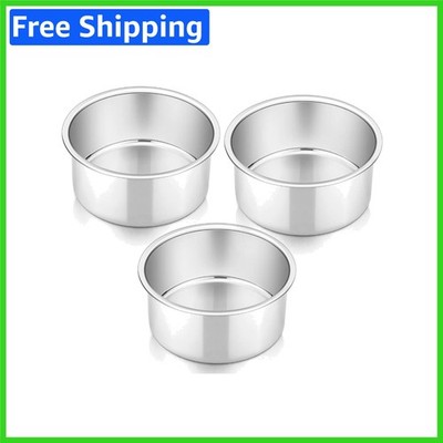Durable 4-Inch Stainless Steel Baking Pans - Perfect for Brownies & Layer Cakes