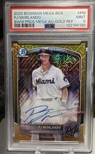2025 Bowman Chrome PJ Morlando #BMA-PM Megabox Mojo GOLD AUTO /50 Miami Marlins
