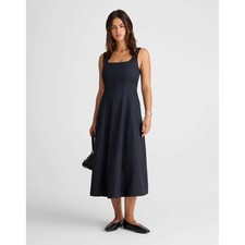 Madewell The Rylee Square Neck Midi Dress Black Size 8 NWT